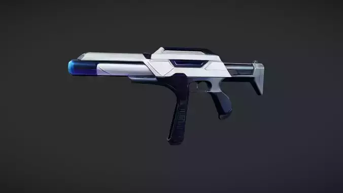 futuristic sci-fi handgun 2