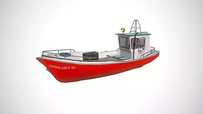 Old Boat Low-poly PBR Low-poly 3D model