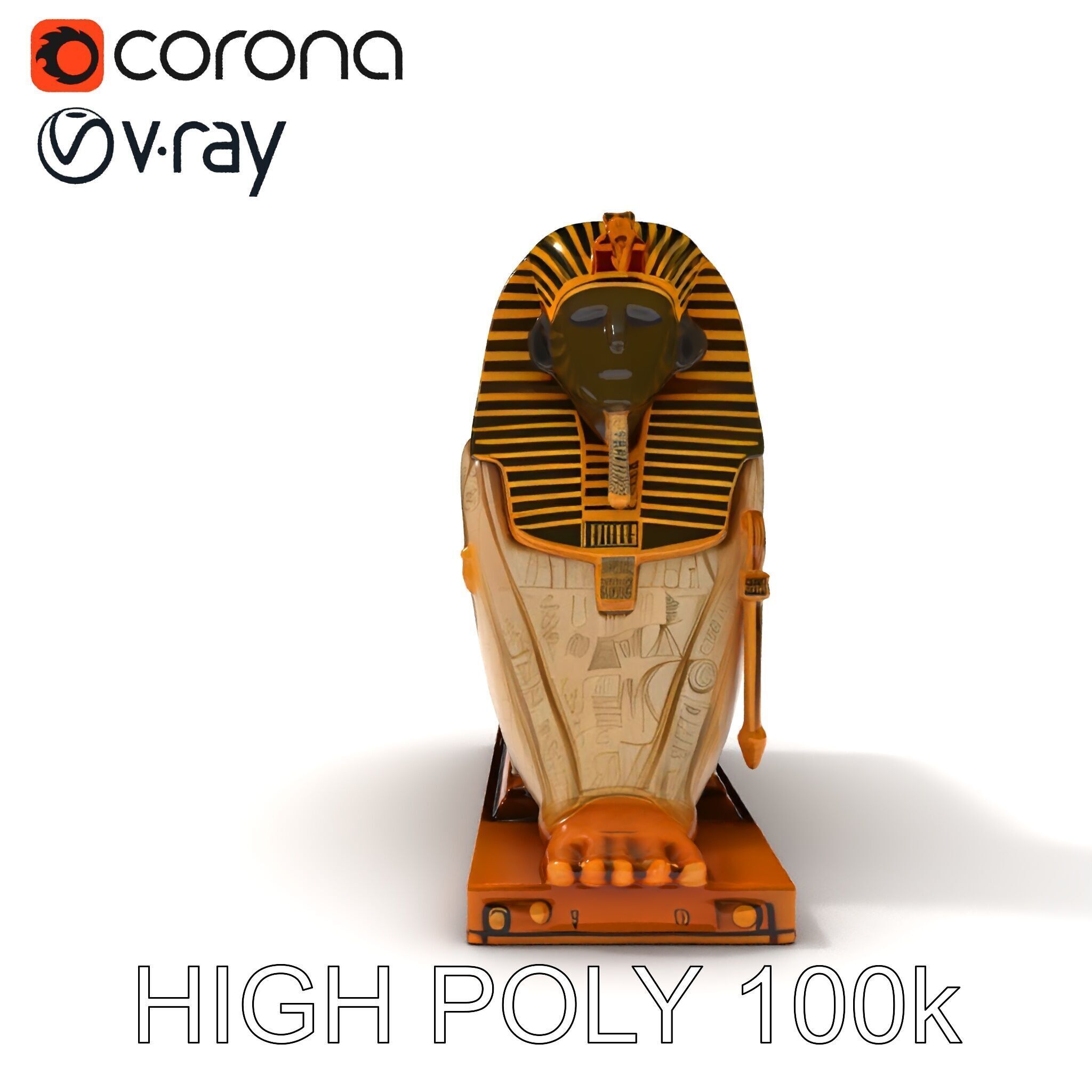 Egyptian Sphinx Sarcophagus Model Pack Low-poly 3D model_24