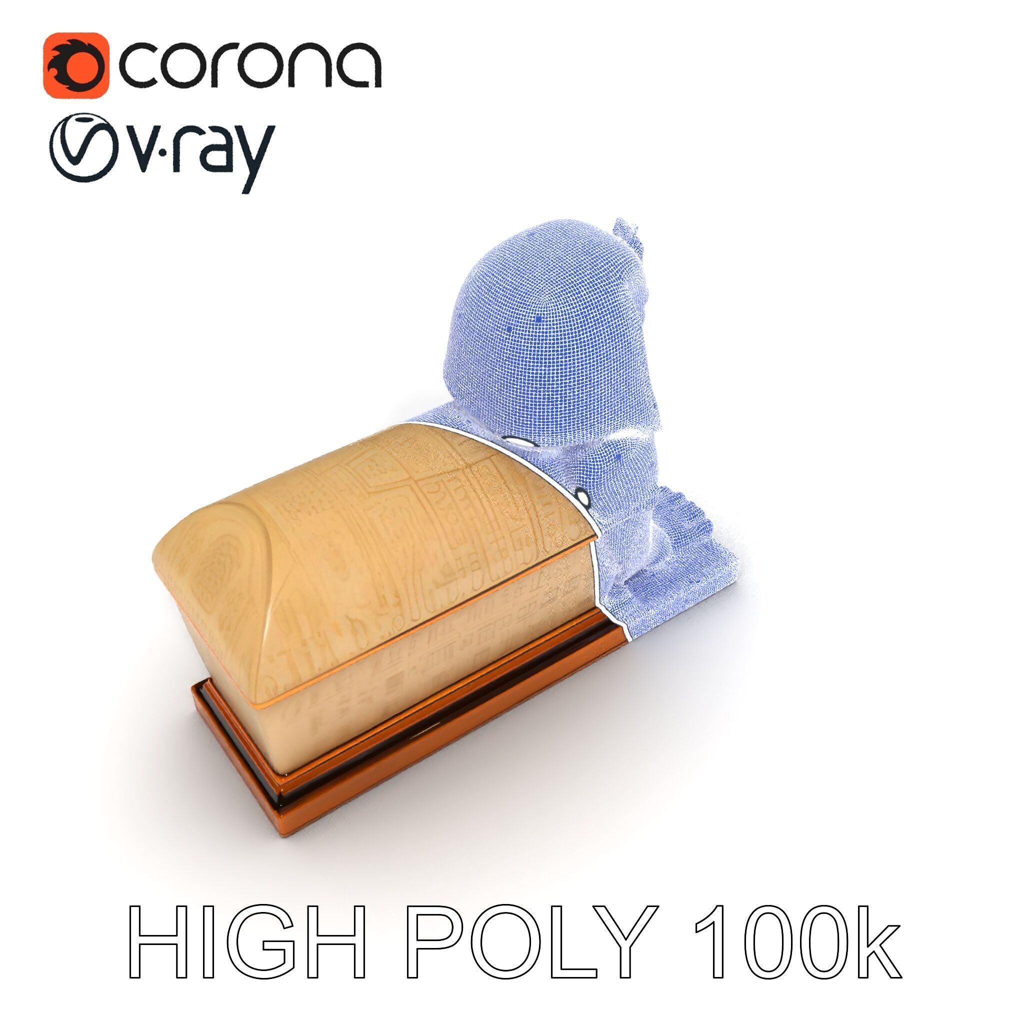 Egyptian Sphinx Sarcophagus Model Pack Low-poly 3D model_18