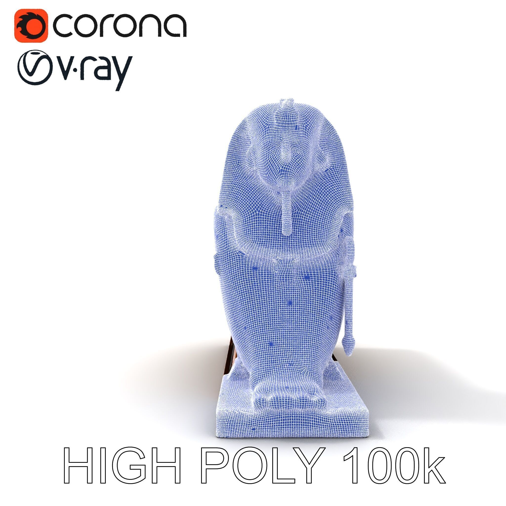 Egyptian Sphinx Sarcophagus Model Pack Low-poly 3D model_35