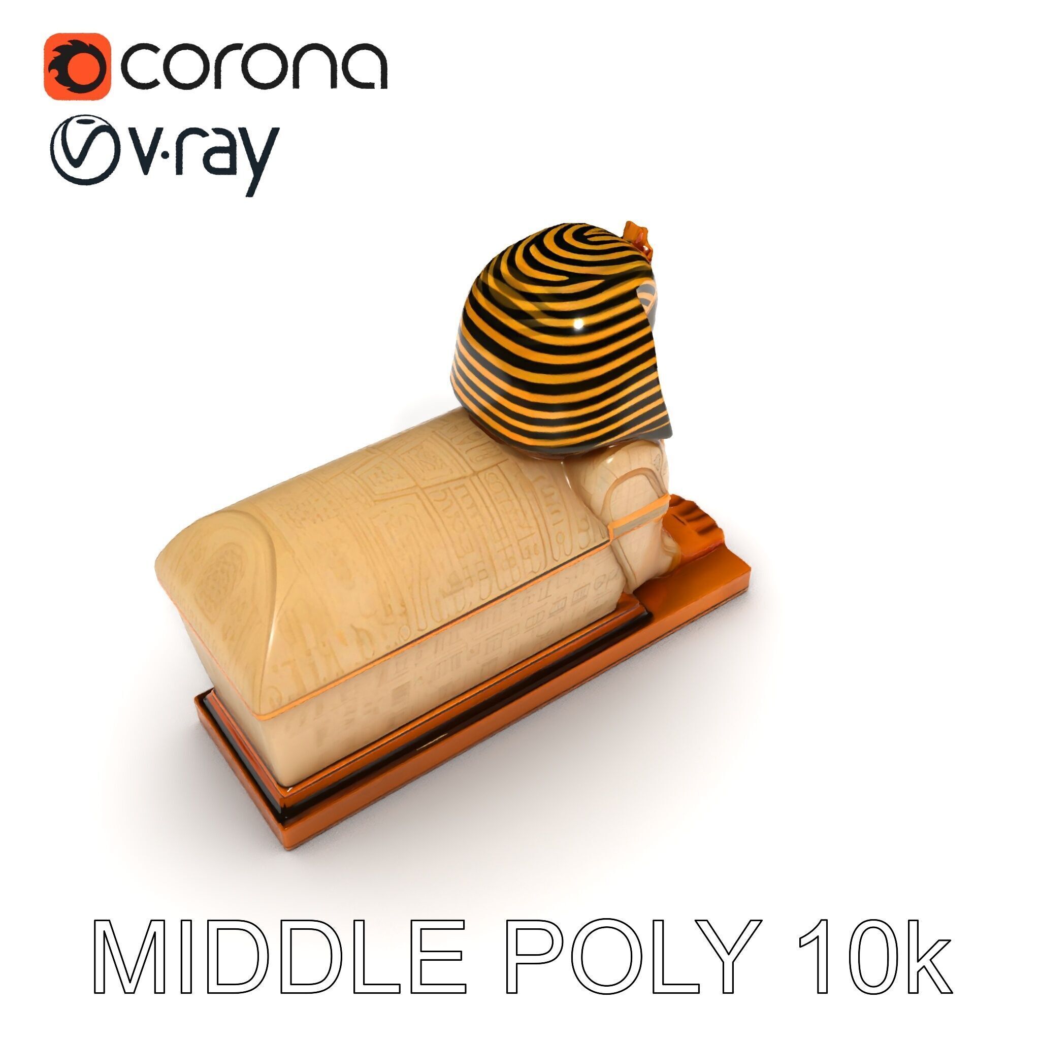 Egyptian Sphinx Sarcophagus Model Pack Low-poly 3D model_25