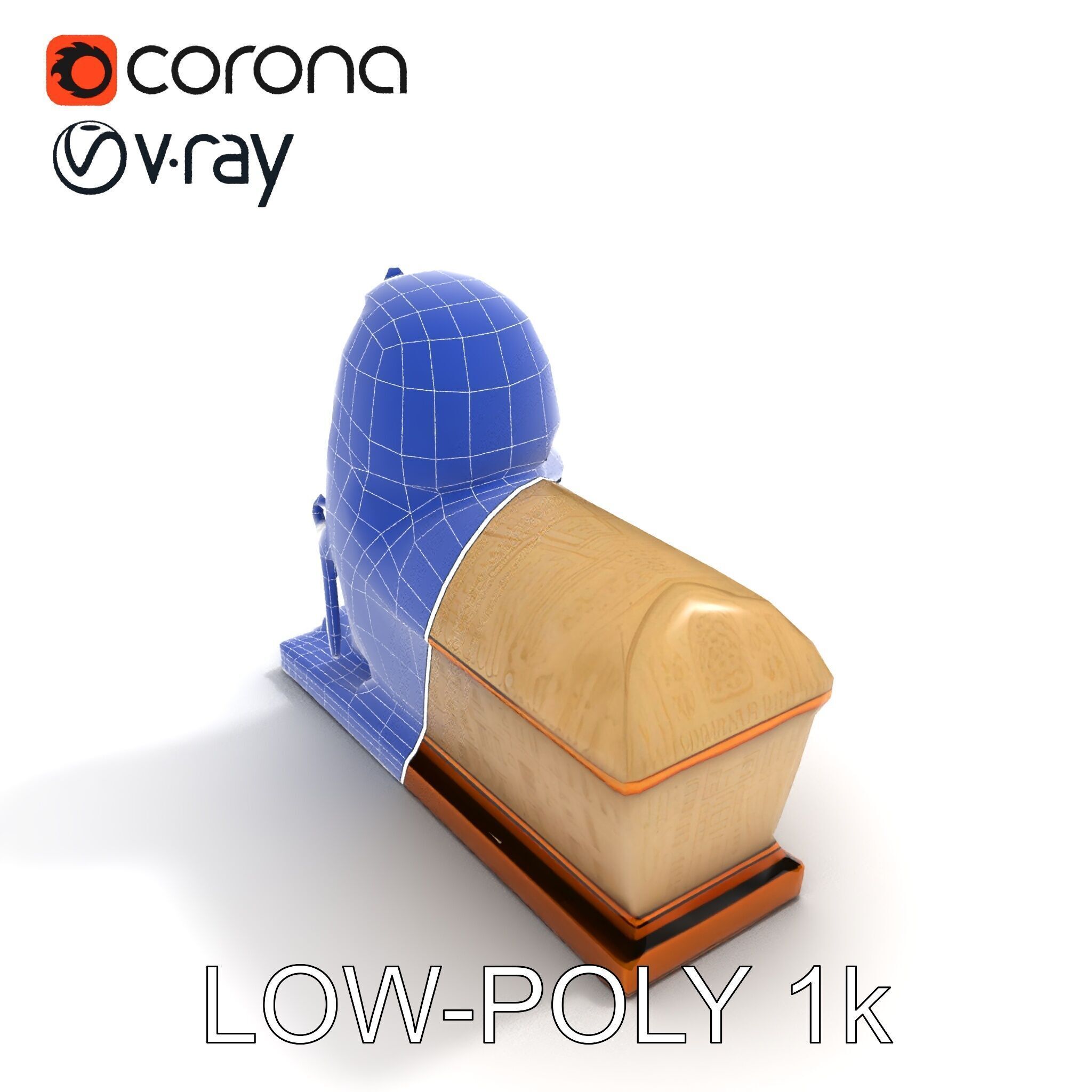 Egyptian Sphinx Sarcophagus Model Pack Low-poly 3D model_31