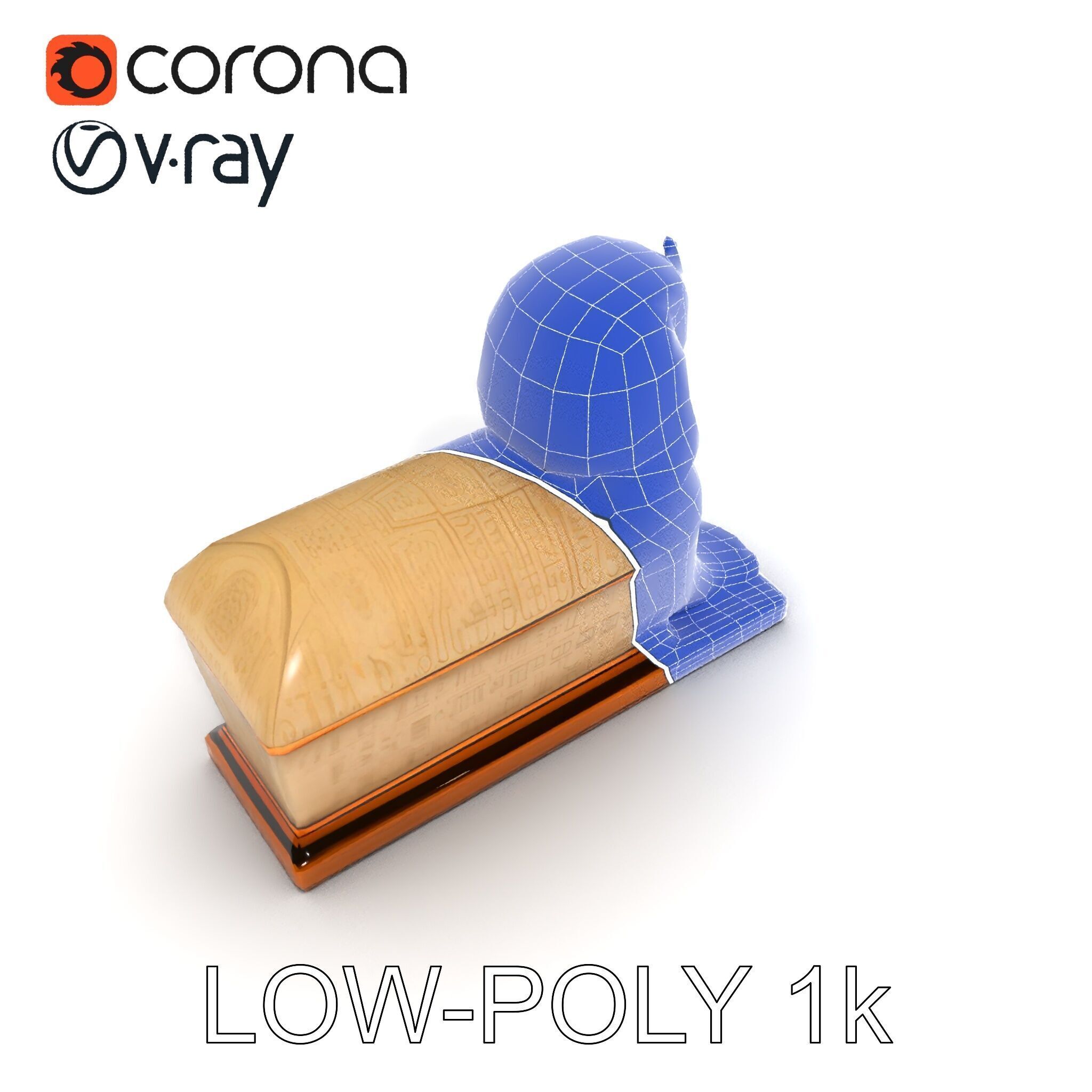 Egyptian Sphinx Sarcophagus Model Pack Low-poly 3D model_7