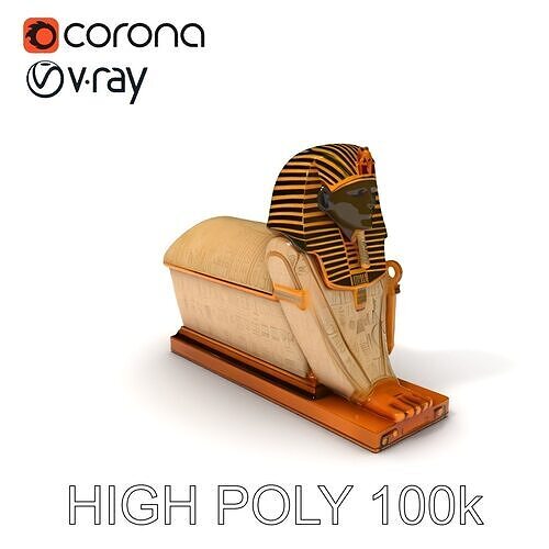 Egyptian Sphinx Sarcophagus Model Pack Low-poly 3D model