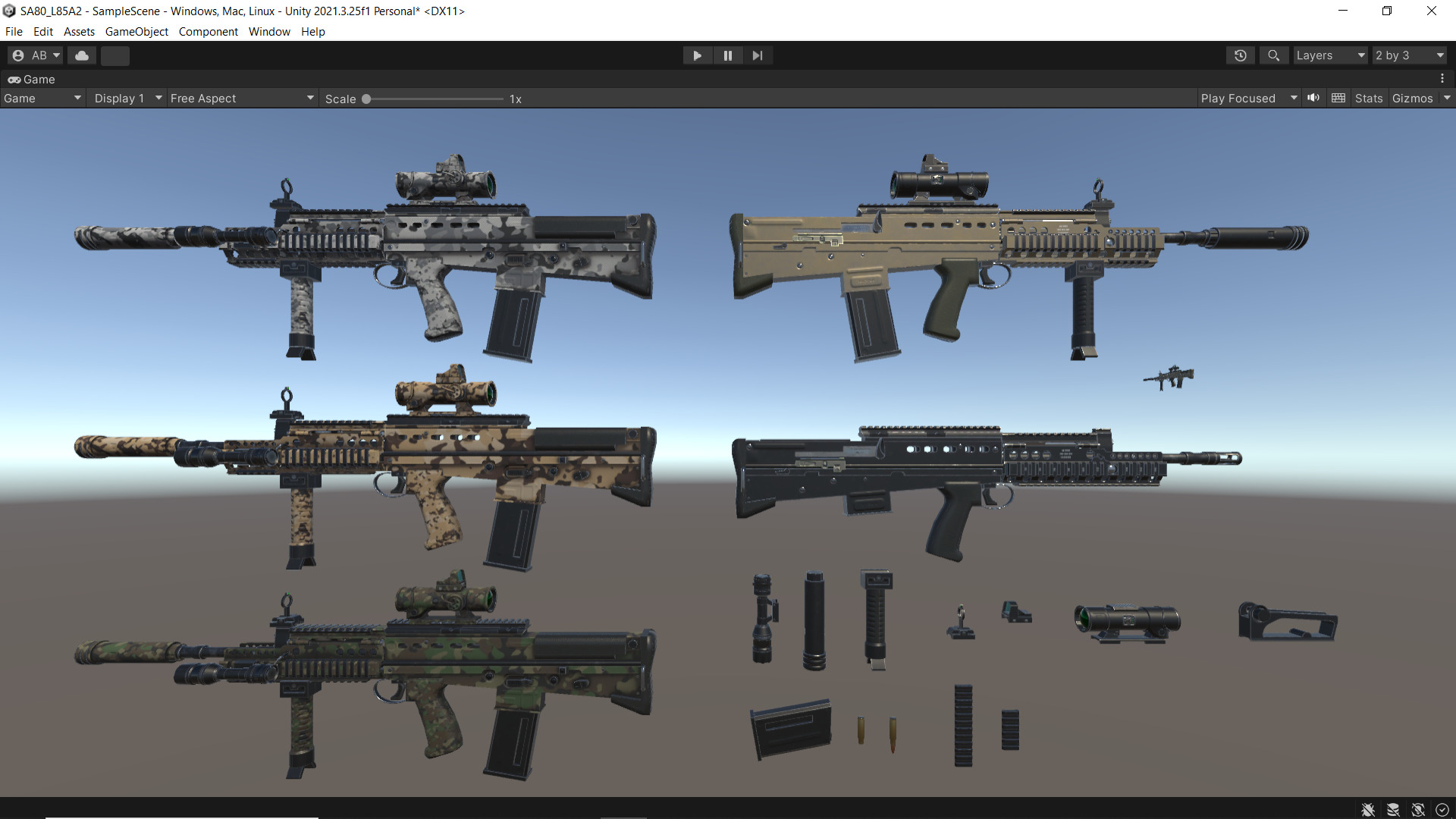 SA80 L85A2 Weapon Fps-Tps Low-poly 3D model_11