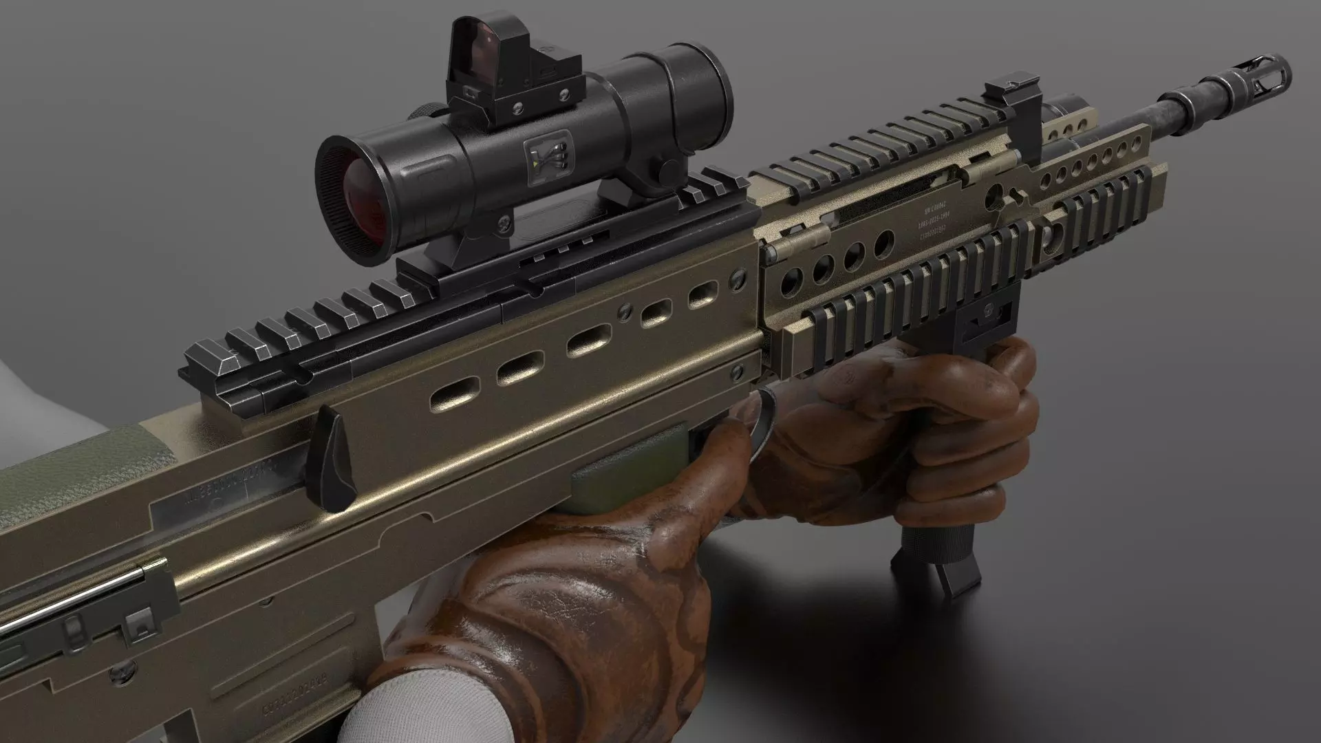 SA80 L85A2 Weapon Fps-Tps Low-poly 3D model_0