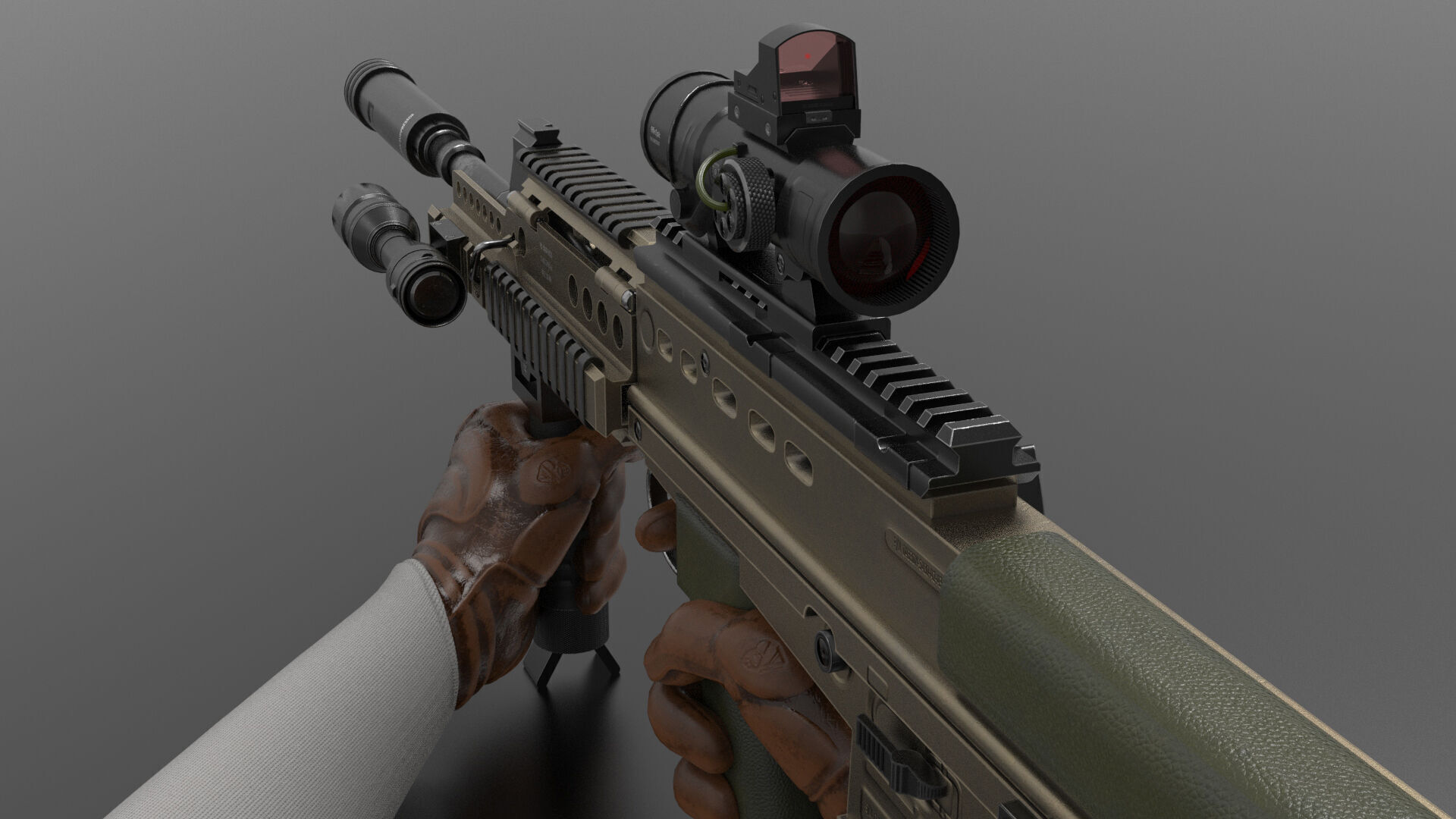 SA80 L85A2 Weapon Fps-Tps Low-poly 3D model_4