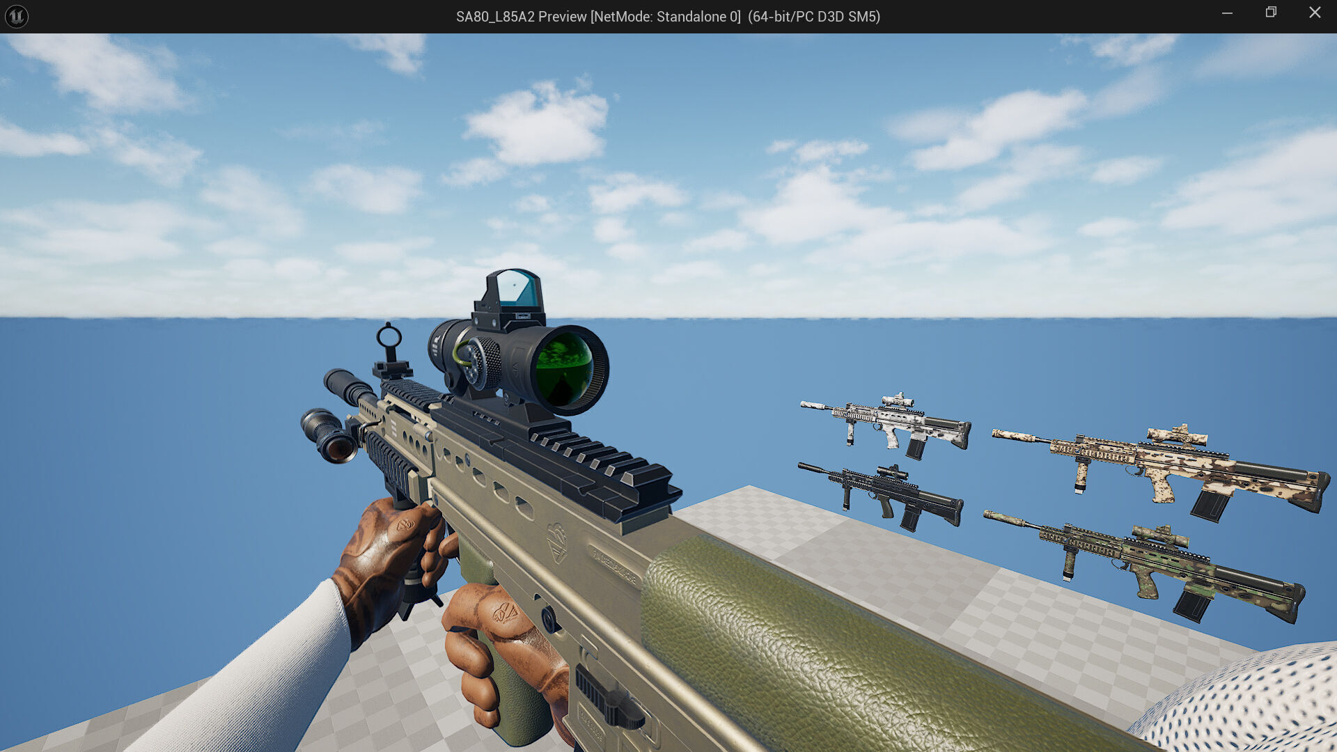 SA80 L85A2 Weapon Fps-Tps Low-poly 3D model_9