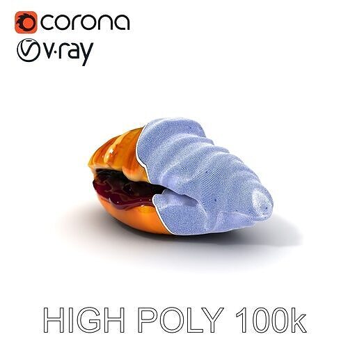Delicious Croissant with Icing and Jam Model Pack Low-poly 3D model 3