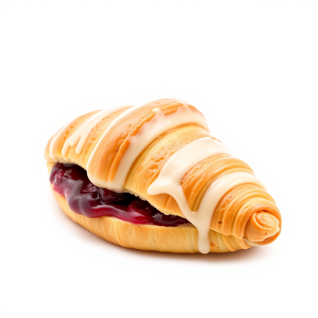 Delicious Croissant with Icing and Jam Model Pack Low-poly 3D model_4