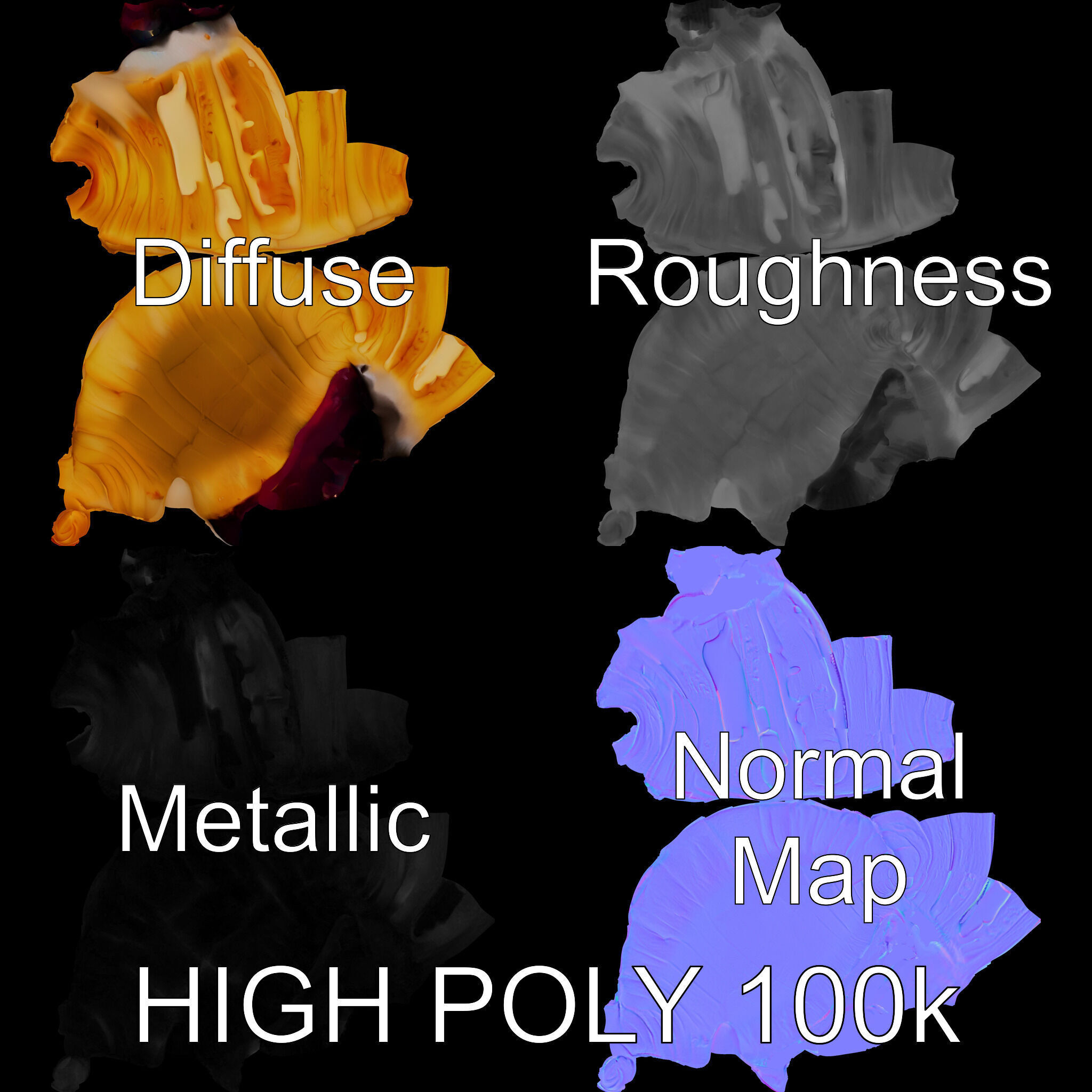 Delicious Croissant with Icing and Jam Model Pack Low-poly 3D model_2