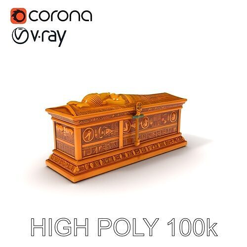 Ancient Egyptian Sarcophagus Model Pack for HighDetail Scenes Low-poly 3D model