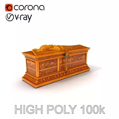 Ancient Egyptian Sarcophagus Model Pack for HighDetail Scenes Low-poly 3D model