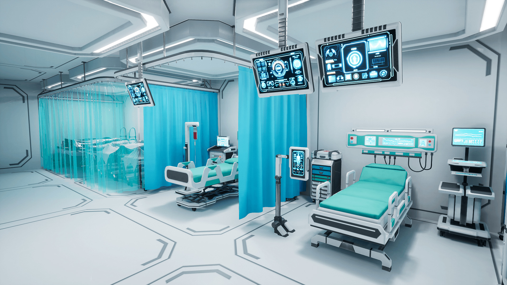 SciFi Hospital Room Props Low-poly 3D model_7