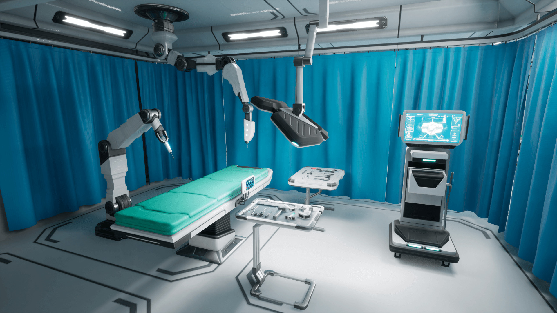 SciFi Hospital Room Props Low-poly 3D model_3
