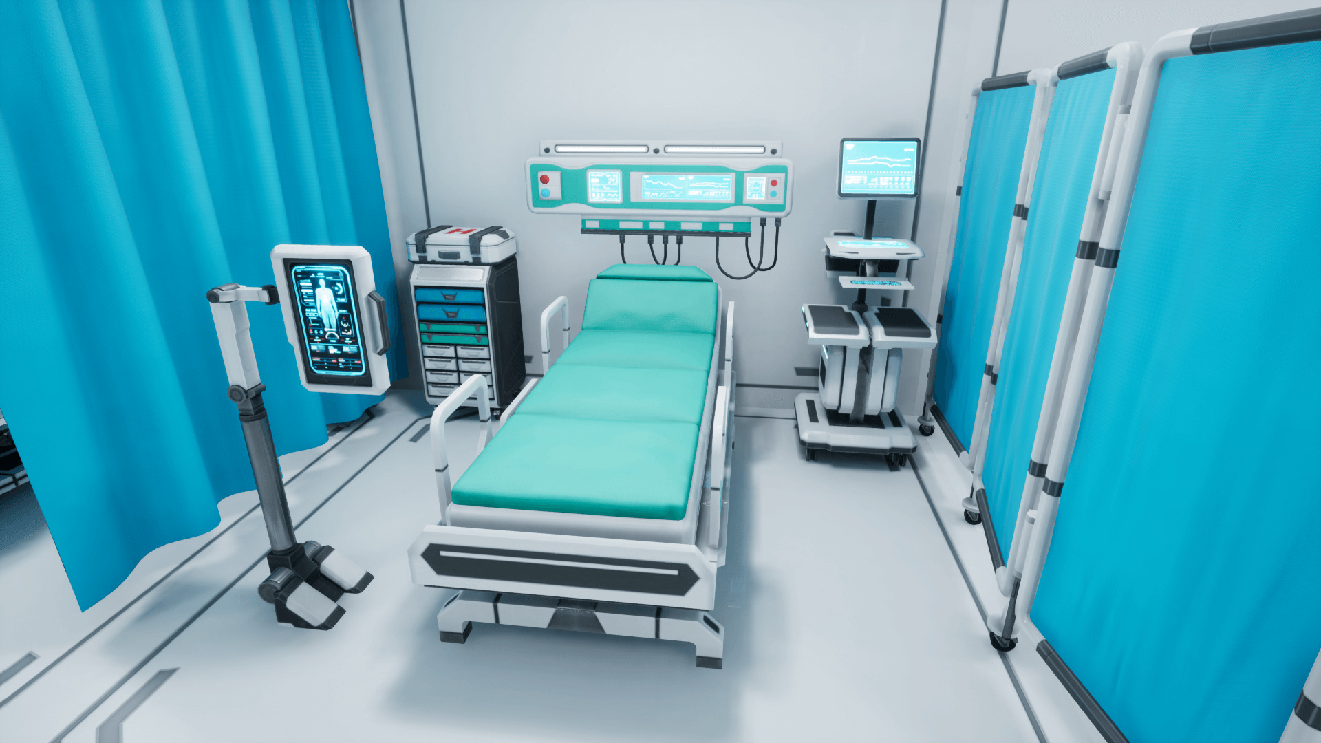 SciFi Hospital Room Props Low-poly 3D model_6