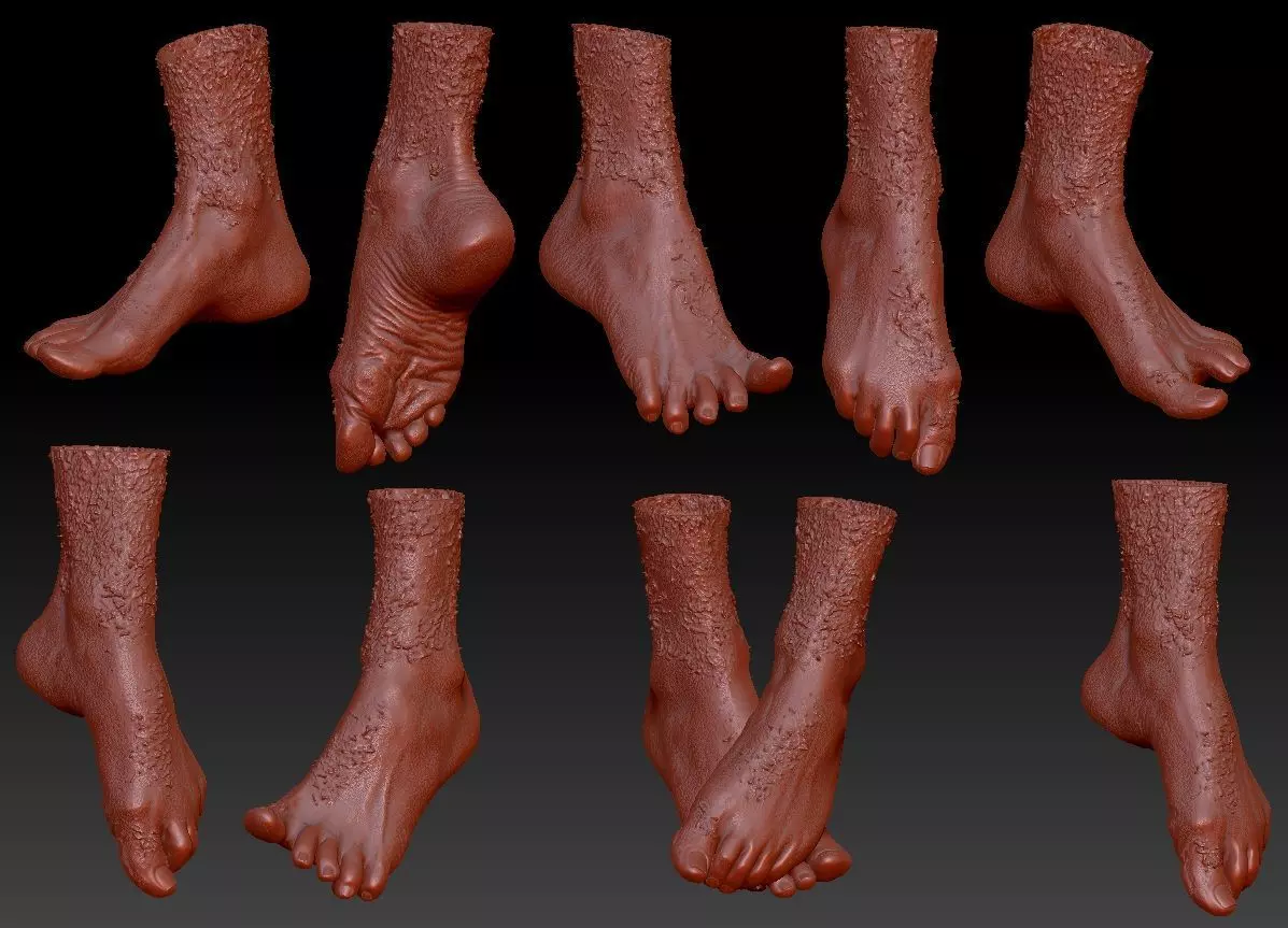 10 3D Scanned Feet 3D model_0