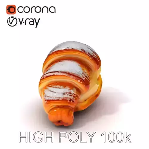 CreamFilled Croissant D Model Pack