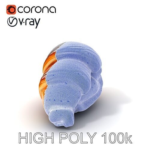 CreamFilled Croissant D Model Pack Low-poly 3D model 3