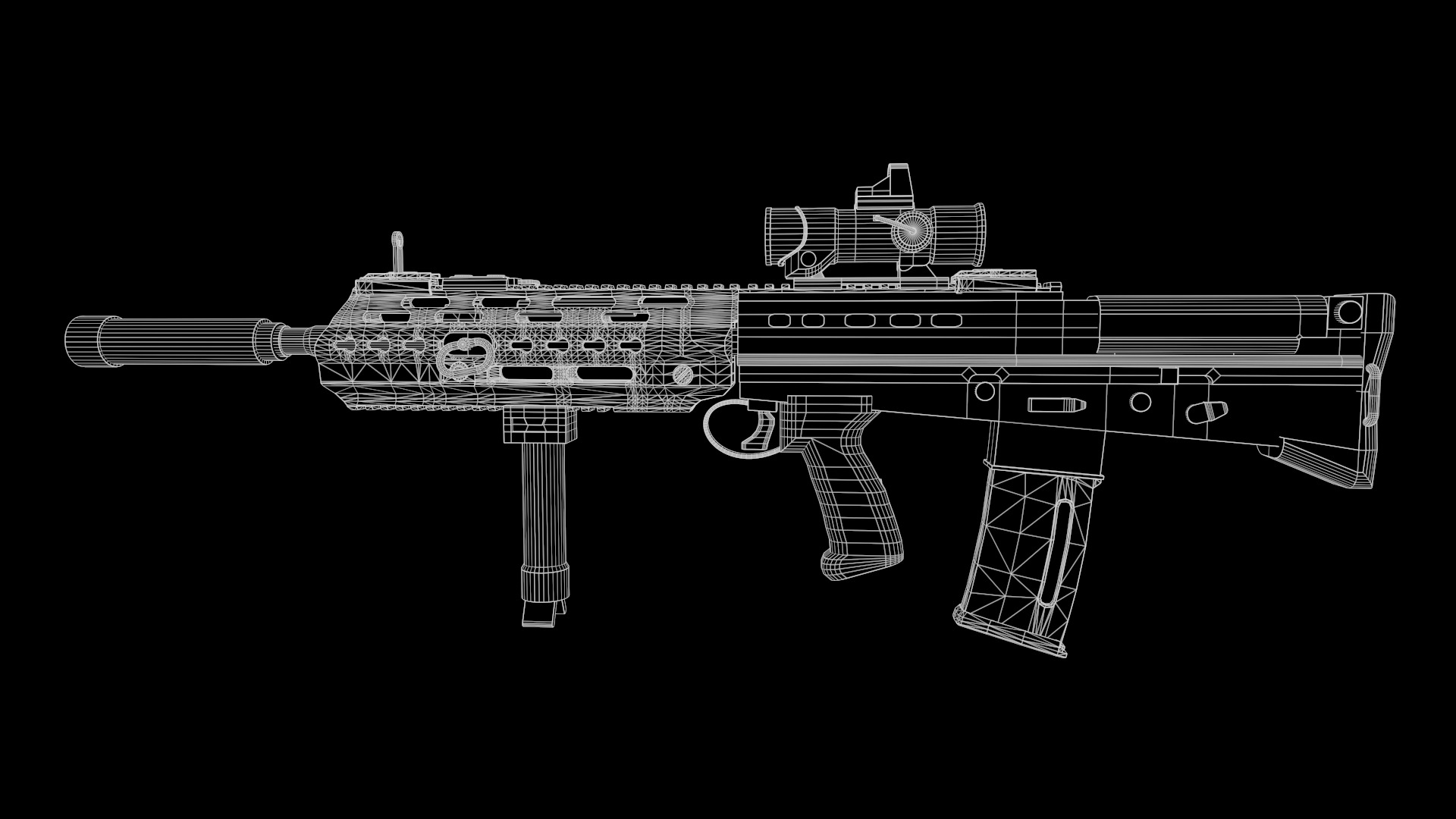 SA80 L85A3 Weapon Fps-Tps Low-poly 3D model_14