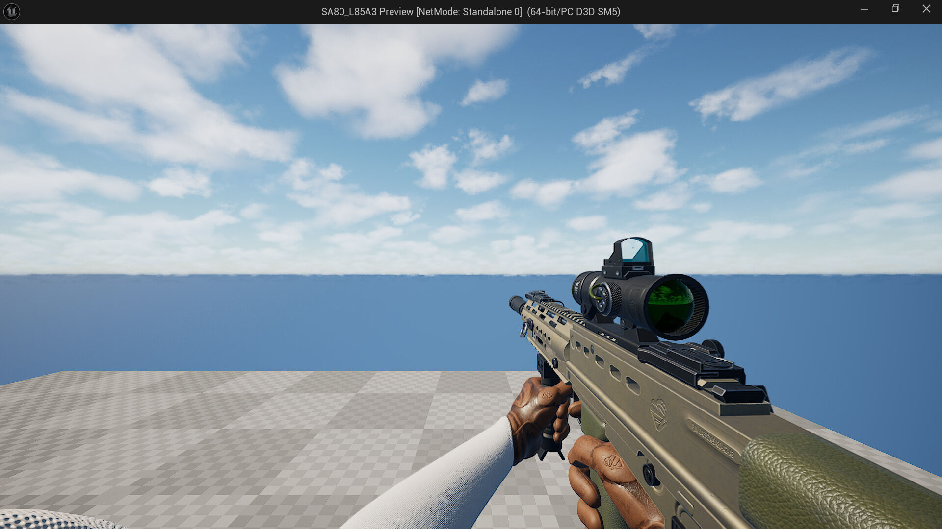 SA80 L85A3 Weapon Fps-Tps Low-poly 3D model_10