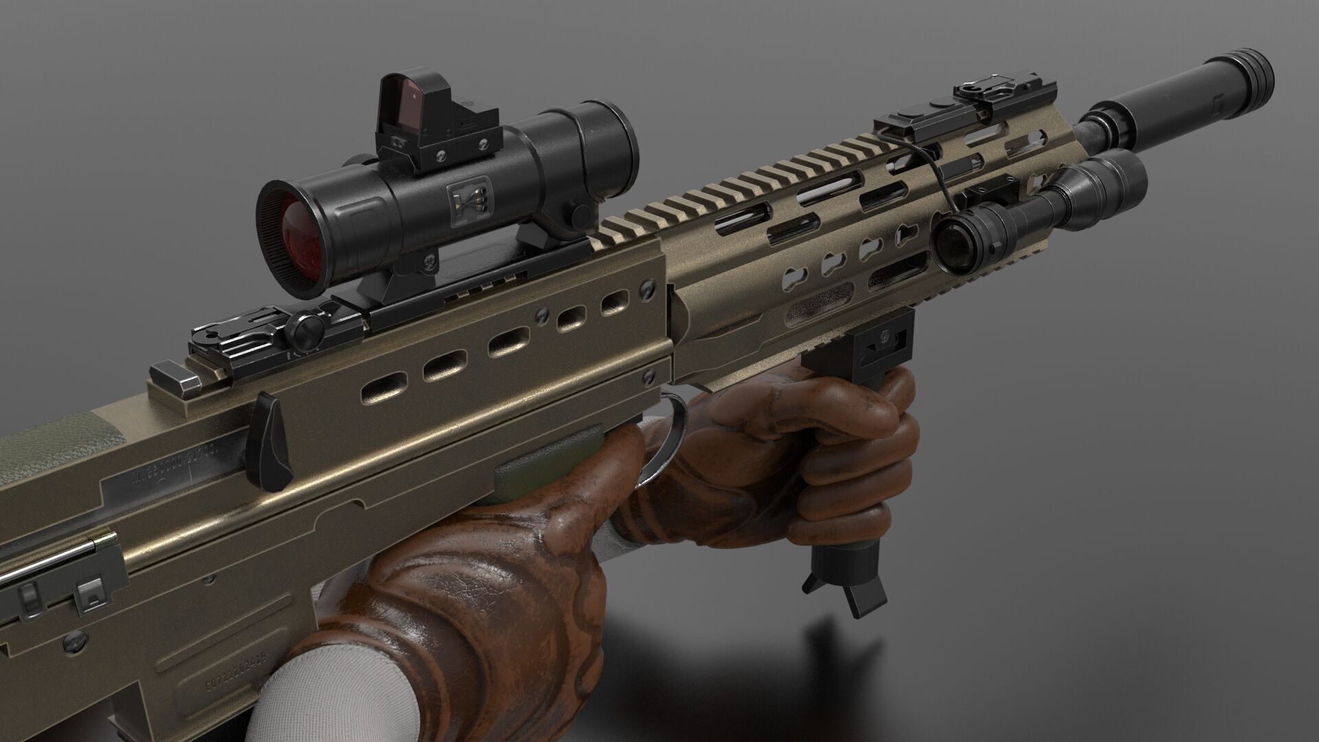 SA80 L85A3 Weapon Fps-Tps Low-poly 3D model_6