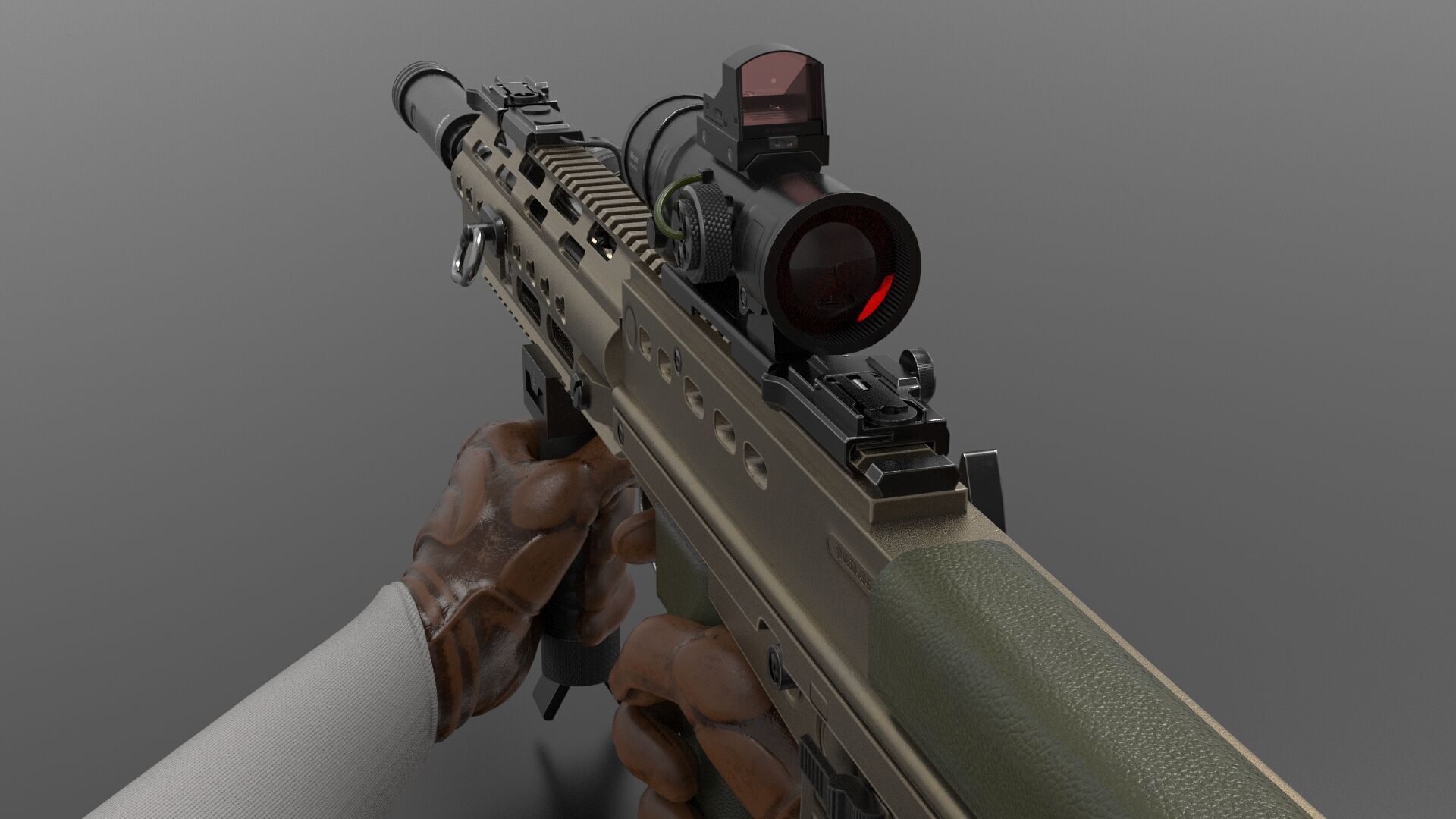 SA80 L85A3 Weapon Fps-Tps Low-poly 3D model_5