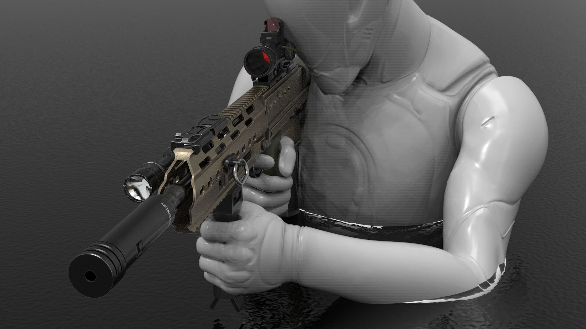 SA80 L85A3 Weapon Fps-Tps Low-poly 3D model_7