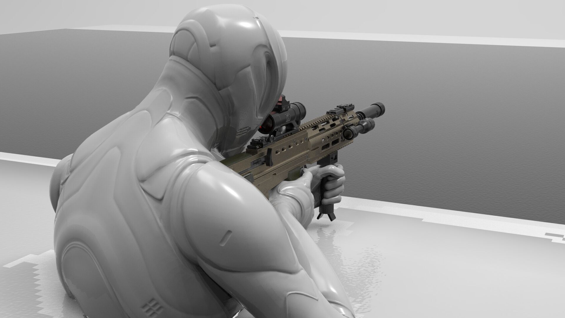 SA80 L85A3 Weapon Fps-Tps Low-poly 3D model_8