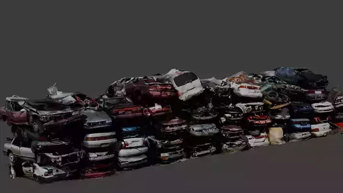 Junkyard Cars 01 Low-poly 3D model