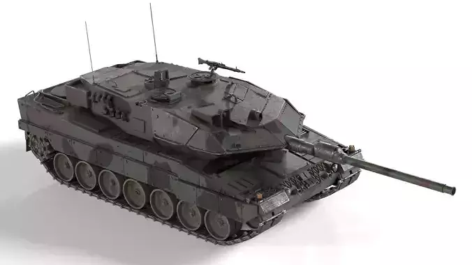 Leopard 2A6 Battle Tank Low-poly 3D model