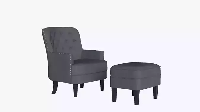 Armchair and ottoman  Tufted Chair 