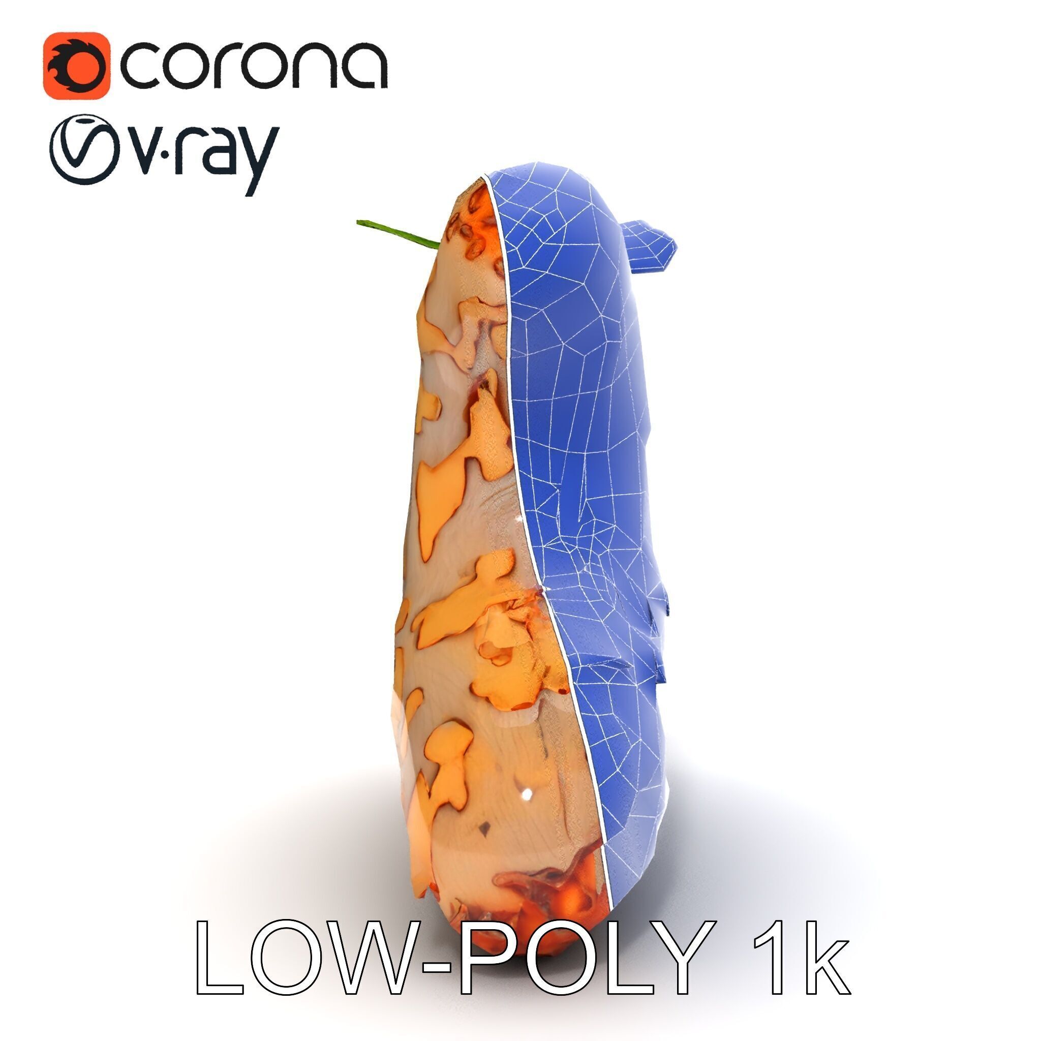 Dry Tree Branch with Leaves Model Pack Low-poly 3D model_30