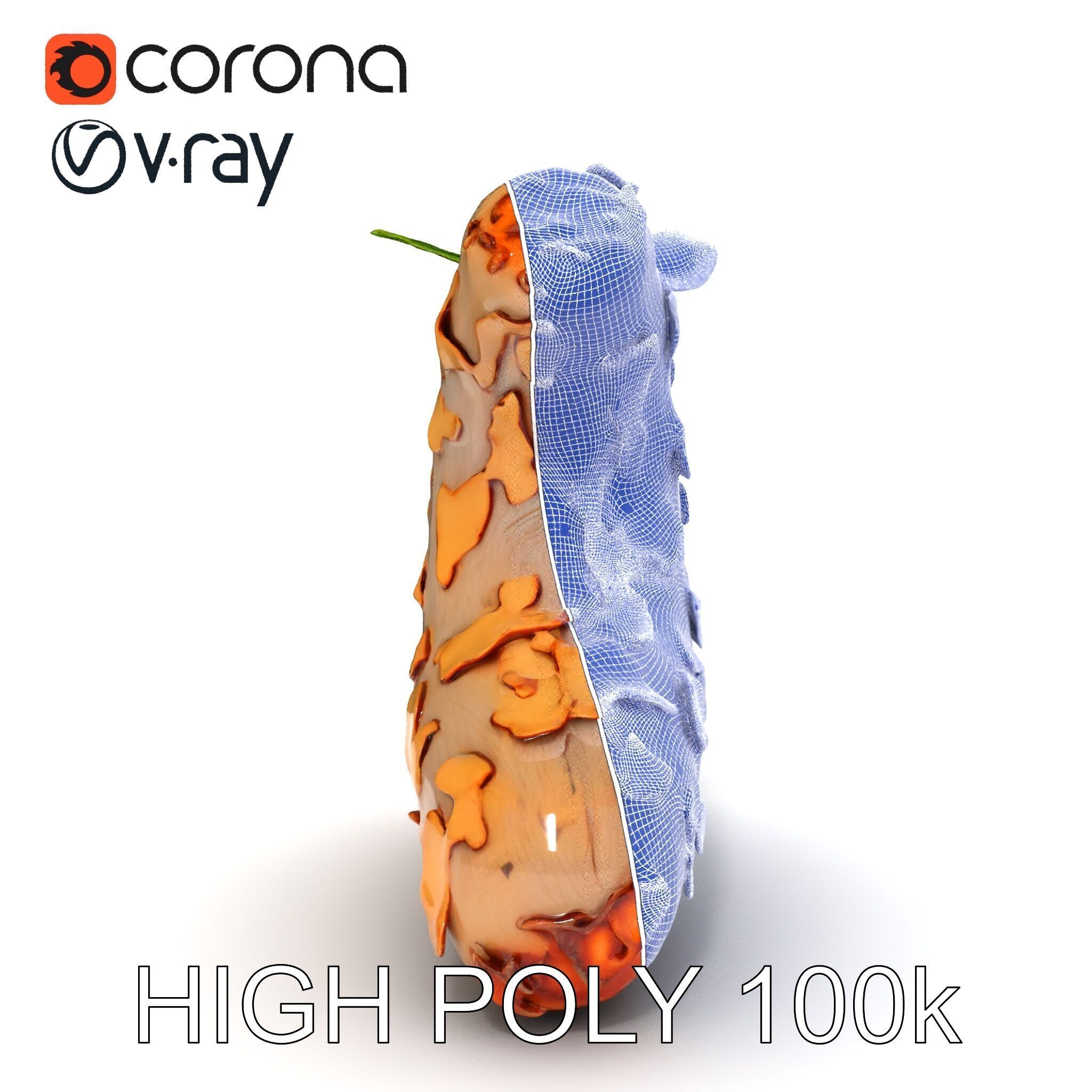 Dry Tree Branch with Leaves Model Pack Low-poly 3D model_35