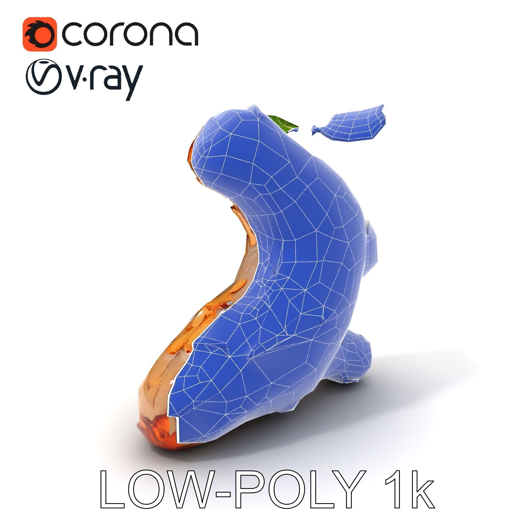 Dry Tree Branch with Leaves Model Pack Low-poly 3D model_21