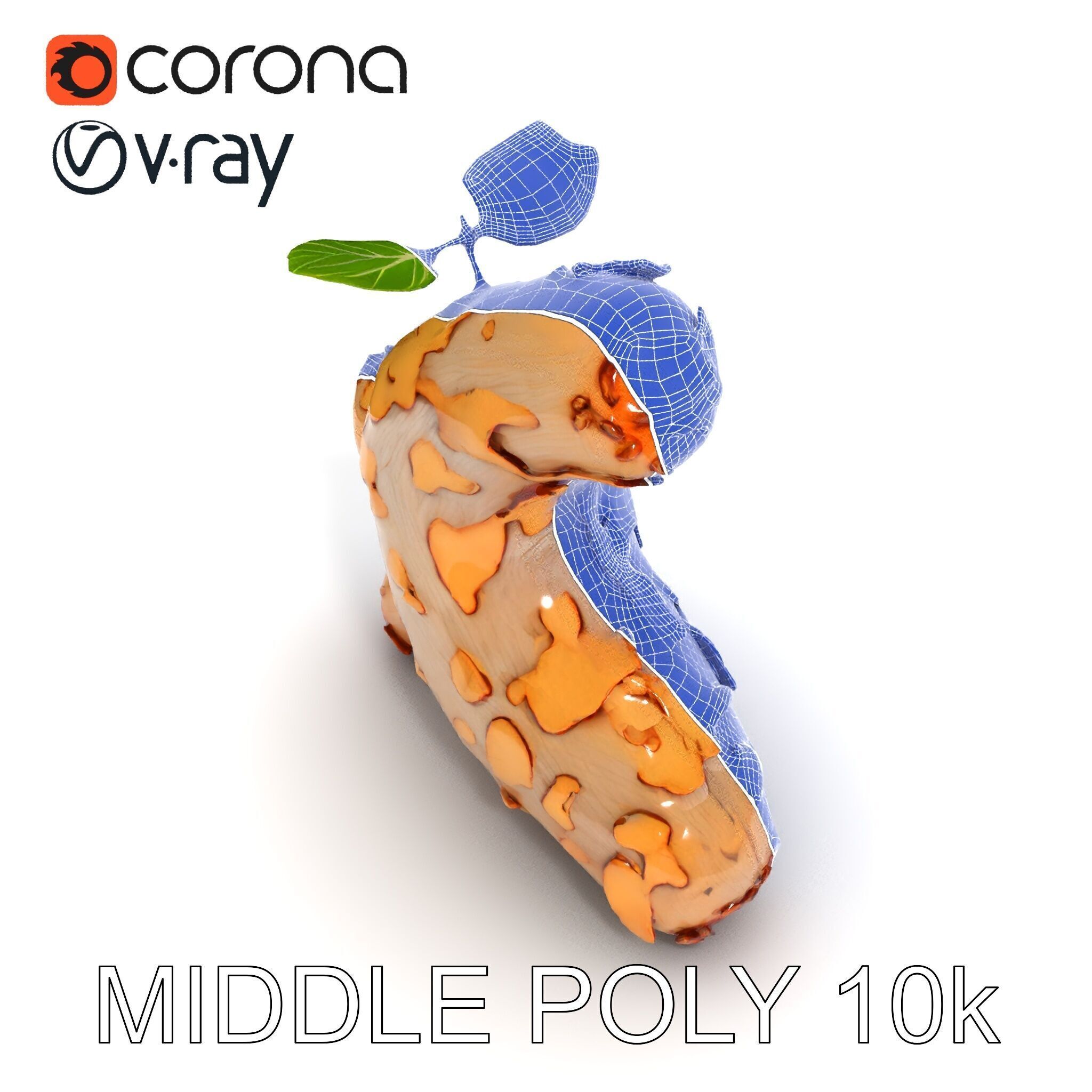 Dry Tree Branch with Leaves Model Pack Low-poly 3D model_27