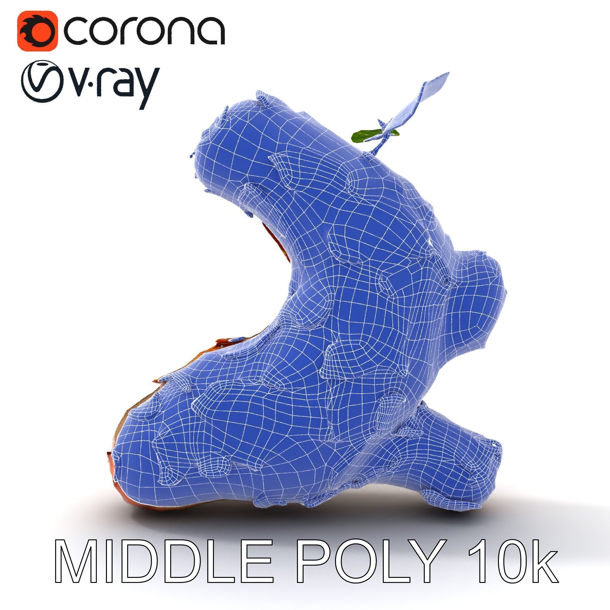 Dry Tree Branch with Leaves Model Pack Low-poly 3D model_9