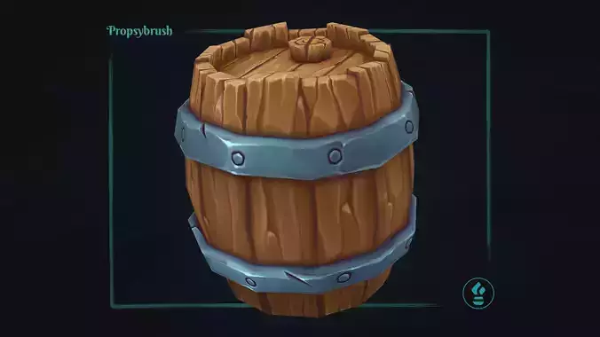 Stylized Barrel Prop - Game-Ready Hand-Painted Asset -