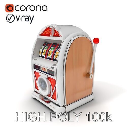 Vintage Slot Machine D Model Pack Low-poly 3D model