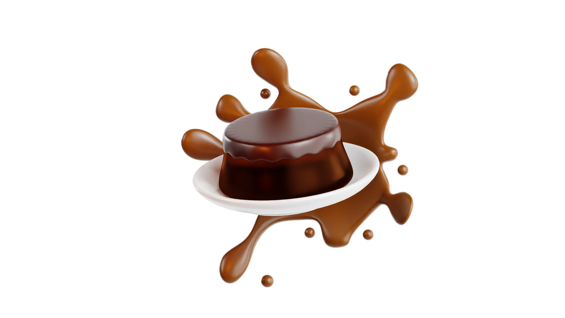 3D Chocolate Pudding 3D model_1