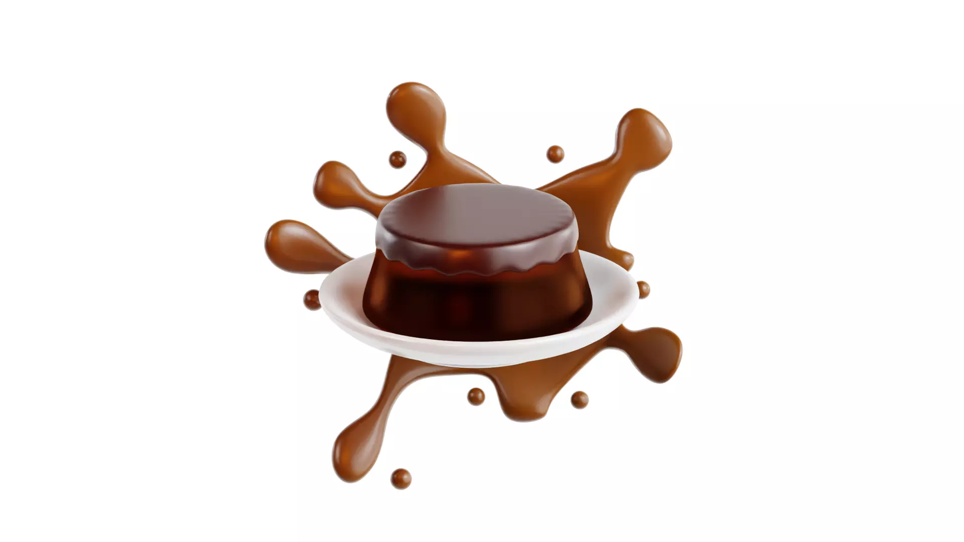 3D Chocolate Pudding 3D model_0
