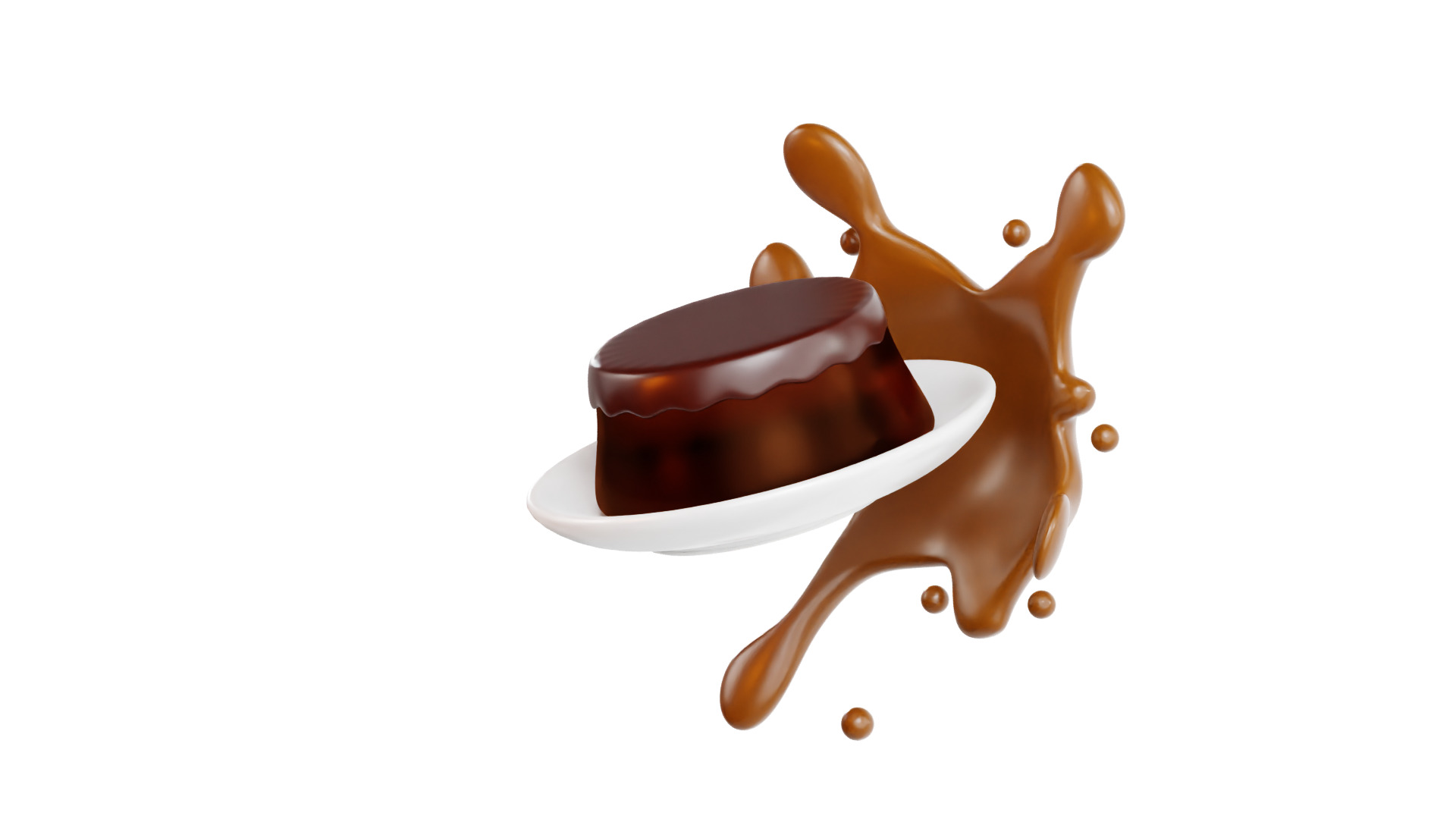 3D Chocolate Pudding 3D model_3