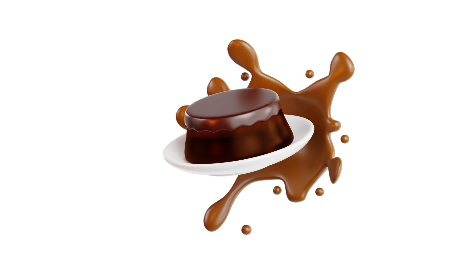3D Chocolate Pudding 3D model_2