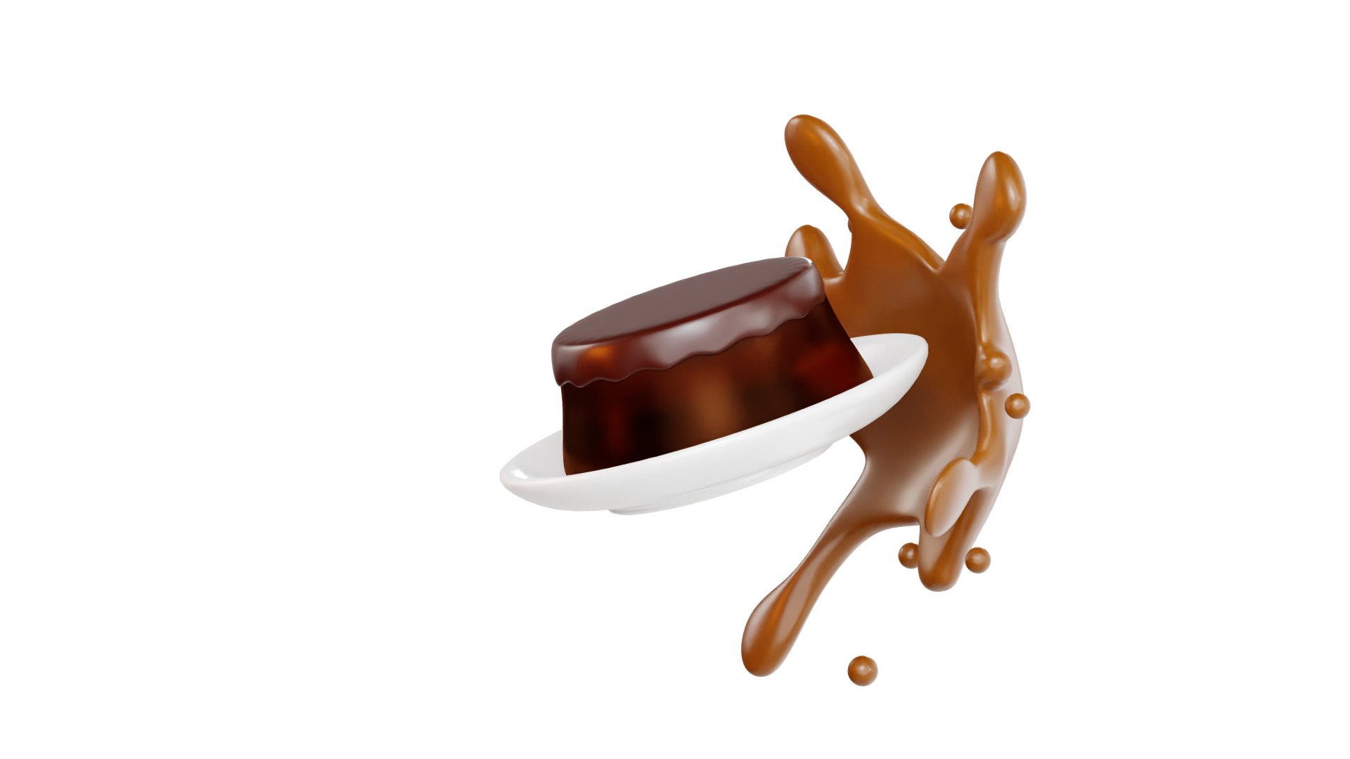 3D Chocolate Pudding 3D model_4
