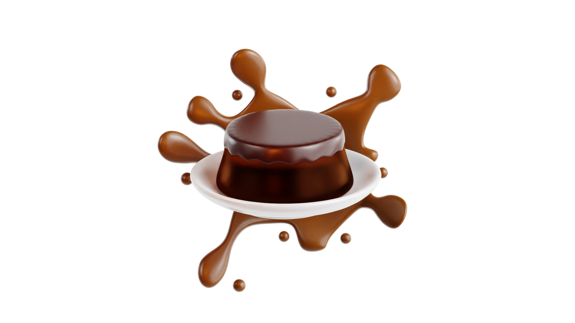 3D Chocolate Pudding 3D model_23