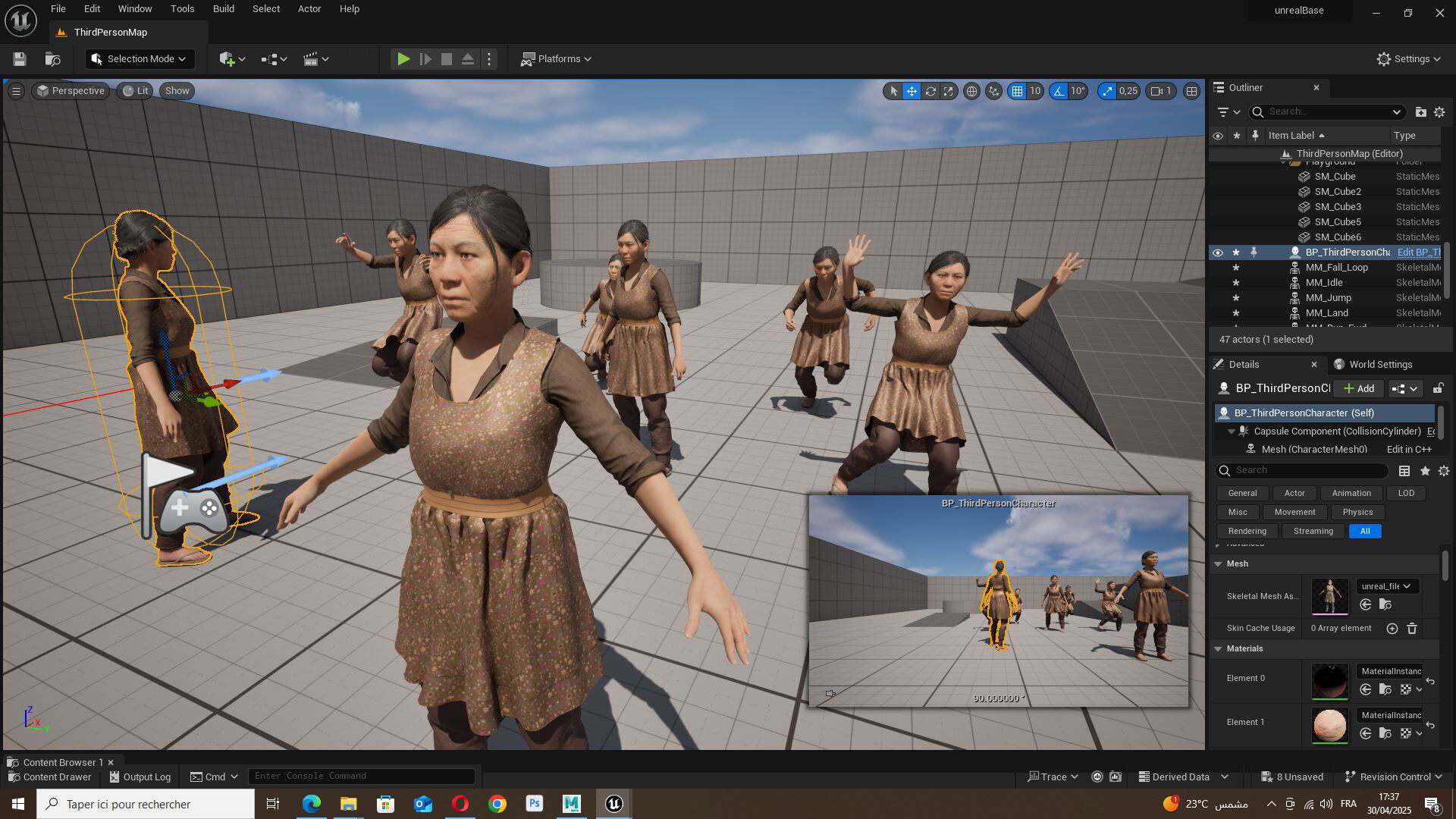 Realistic Elderly Woman 3D Model Game Ready Rigged Low-poly 3D model_14