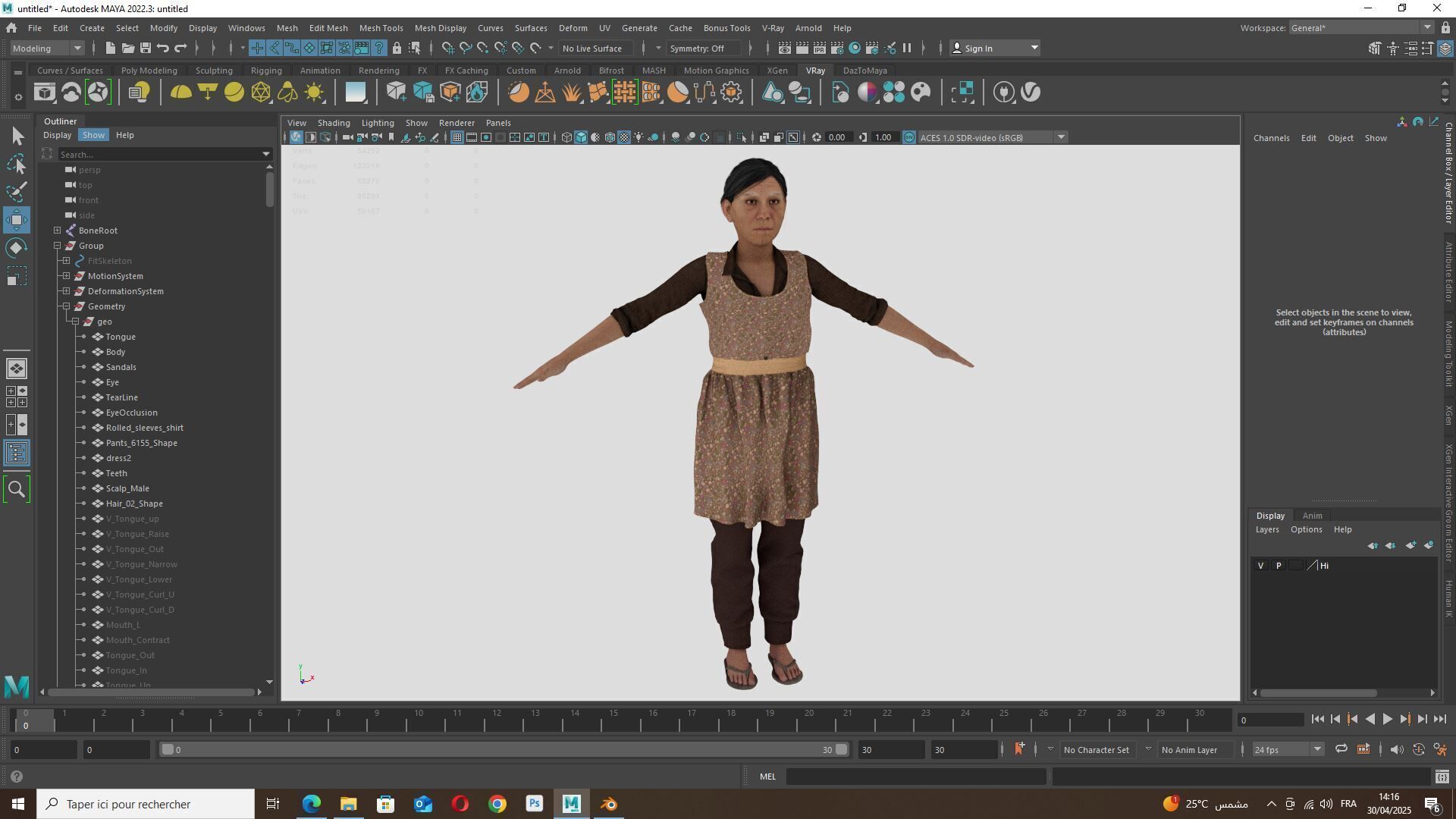 Realistic Elderly Woman 3D Model Game Ready Rigged Low-poly 3D model_15