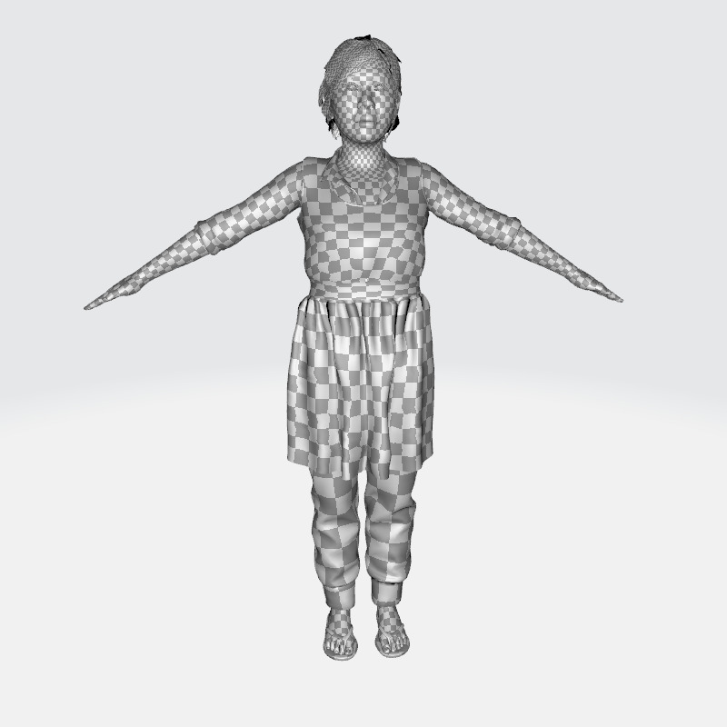 Realistic Elderly Woman 3D Model Game Ready Rigged Low-poly 3D model_26