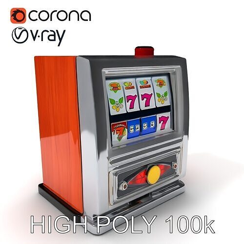 Retro Slot Machine D Model Pack Low-poly 3D model